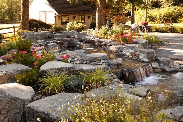 Elegant rock outdoor water feature