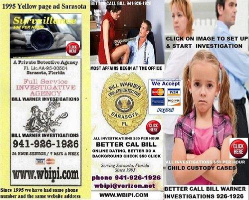 Bill Warner Investigations Sarasota Fl since 1995