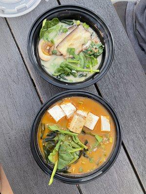 IG: @lindathefoodie  . Pictured on bottom: Spicy Miso Vegan ramen