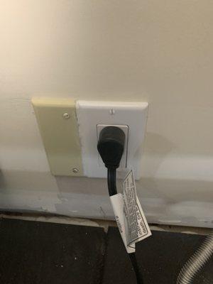 Even though it isn't a visible outlet, they asked me what color the plate was, I said white, but they installed this. Just sloppy.