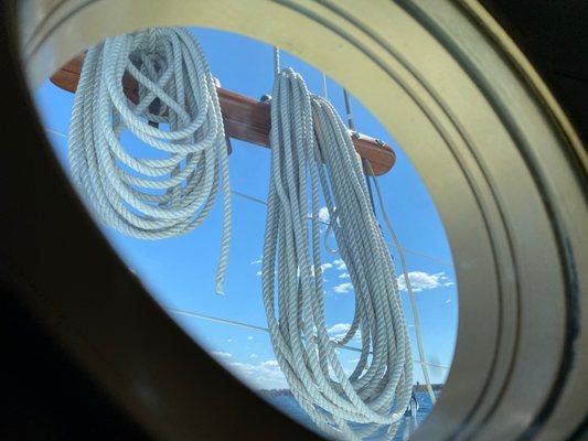 View from the salon aboard Wind Dancer