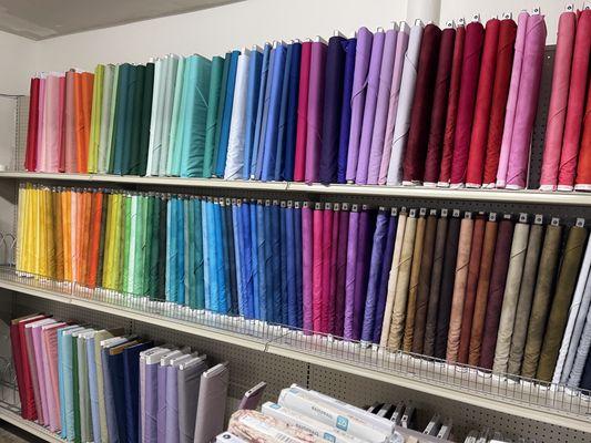 So much color, so many possibilities!!! We have a whole line of solid fabrics.