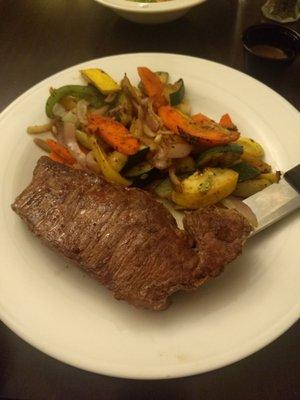 10oz NY strip with vegetable medley