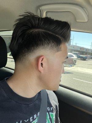 The haircut that Biggie (Jose) gave me. Mid drop fade, dark hooks, trim 0.5 inch on top