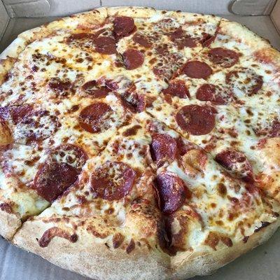 Large xtra cheese and pepperoni