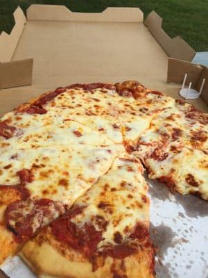 Cheese and pepperoni pizza