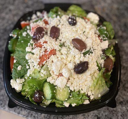 Bomb as fuck Greek Salad!!  Huge! I'll eat half today and half tomorrow it's so big!!