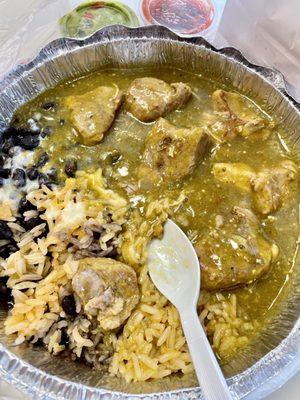 Chile verde with black beans