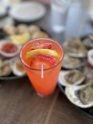 Fresh strawberry lemonade cocktail