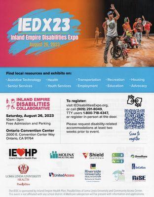 The 2023 Disabilities Expo.
Come and join us.
Free to The Public !