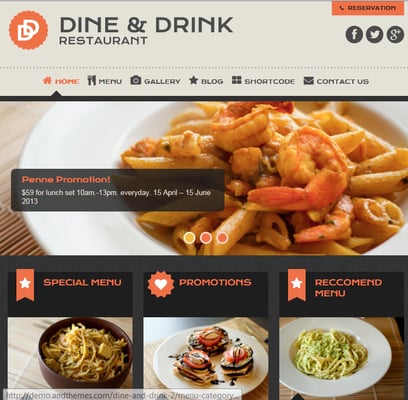 Many restaurant web designs to choose from.