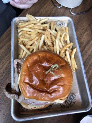 Ribeye sandwich and fries