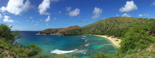 Iconic view of Hanauma Bay from outside the visitor center.