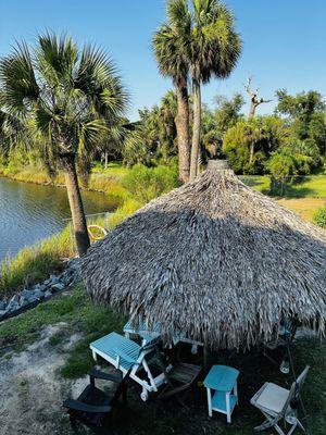 Waterside tiki seating