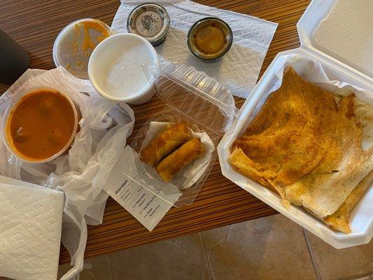 Malai Kofta, Veg Spring Rolls, Masala Dosa