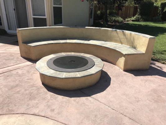 Custom smokeless fire pit and bench