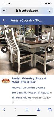 Table and chairs, Amish made