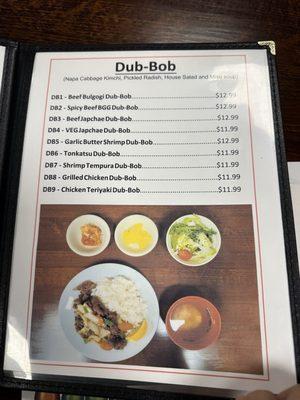 Dub-bob menu