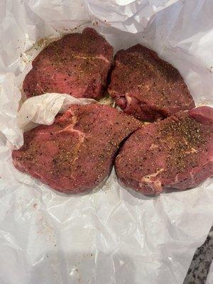 Top sirloin steaks