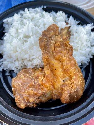 Amazing fried chicken and rice