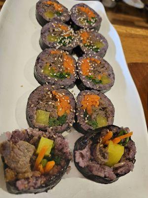 Kimbap...with purple rice. Yummm