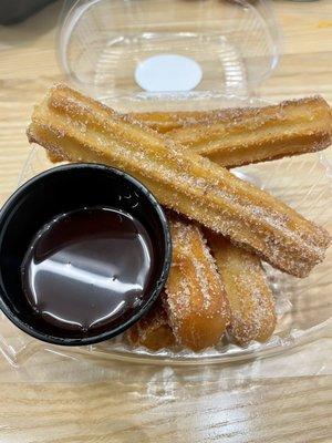 Churros with chocolate sauce