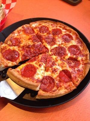 Yummy pepperoni medium size pizza!