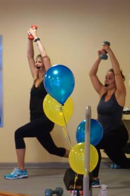 Instructors Tracey & Jaime leading strength training at an open house.