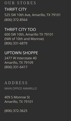 They have three locations. This is the one called Thrift City Too.