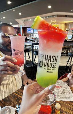 Kiwi Watermelon Spiked Lemonade ($16.99) and Cherry Limeade ($16.99)