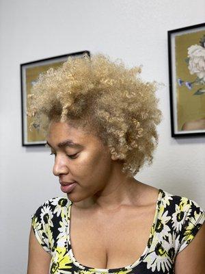 Light blonde afro