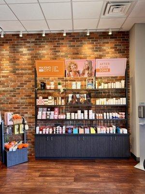 We carry Kelly Baker Brow products, Lalicious, PFB Products, Sanitas Skincare, Merben Brushes, and many more products for at home skin care!