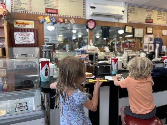 ice cream counter at pharmacy