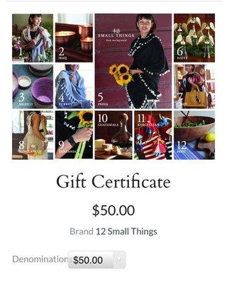 Gift certificates available