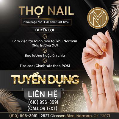 TUYỂN DỤNG: Thợ Nail  

 Omnia Nail Lounge cần tuyển thợ nail nam và nữ (full-time/part-time)