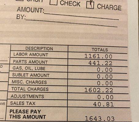 Cost of a 55k service + brake fluid change.