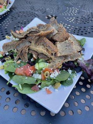 Gyro salad the meat was dry like a piece of shoe