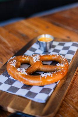 Large pretzel, salted and served w/ a cheese sauce