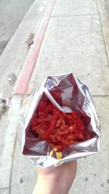 Hot Cheetos with Nacho Cheese.