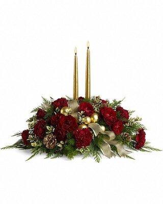 Christmas centerpiece
Gold accents 2 candle