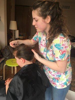 Using a professional lice comb to get rid of all those pesky lice and nits!