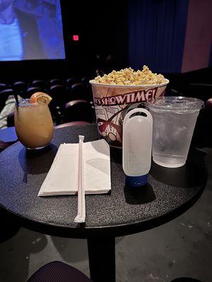 Sunburnt Sailor, popcorn and water.