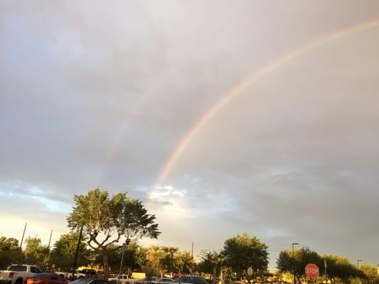 On a bright note there is a gorgeous rainbow upon exiting. A second is forming.