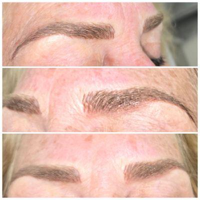 Microblading eyebrows tattoo, hair stroke 3D eyebrows