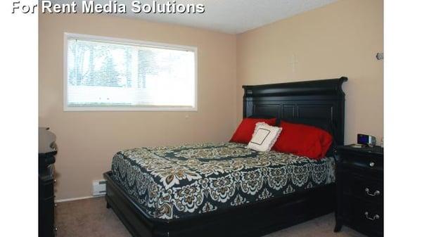 bedroom with accent wall