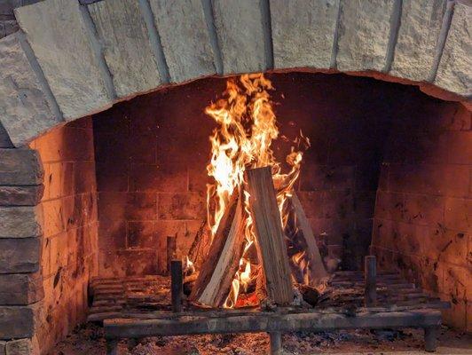 Seated us next to the fireplace