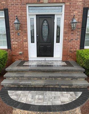 After- Install concrete paver stairs.