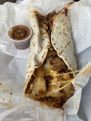 "Heart attack" breakfast burrito