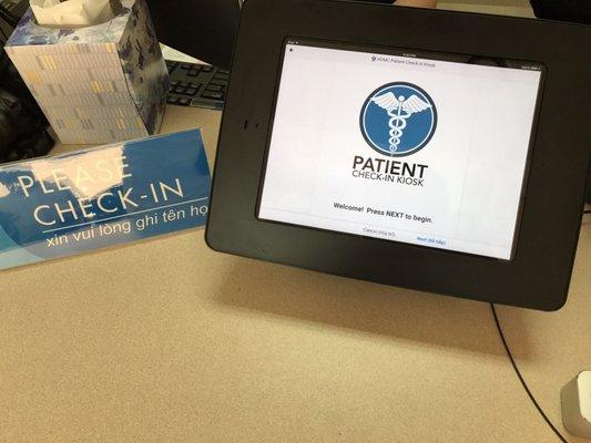 Check-In Kiosk for patient confidentiality and HIPAA