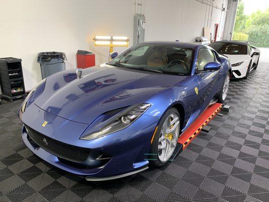 Ferrari 812 Superfast with full front coverage in XPEL Ultimate paint protection and coated with Feynlab Self Heal Plus ceramic coating.